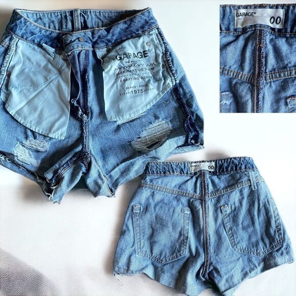 GARAGE l Style: MOM l 5-pocket l Med Denim l High waist l Raw Hem Destroyed l 00 - Picture 3 of 8